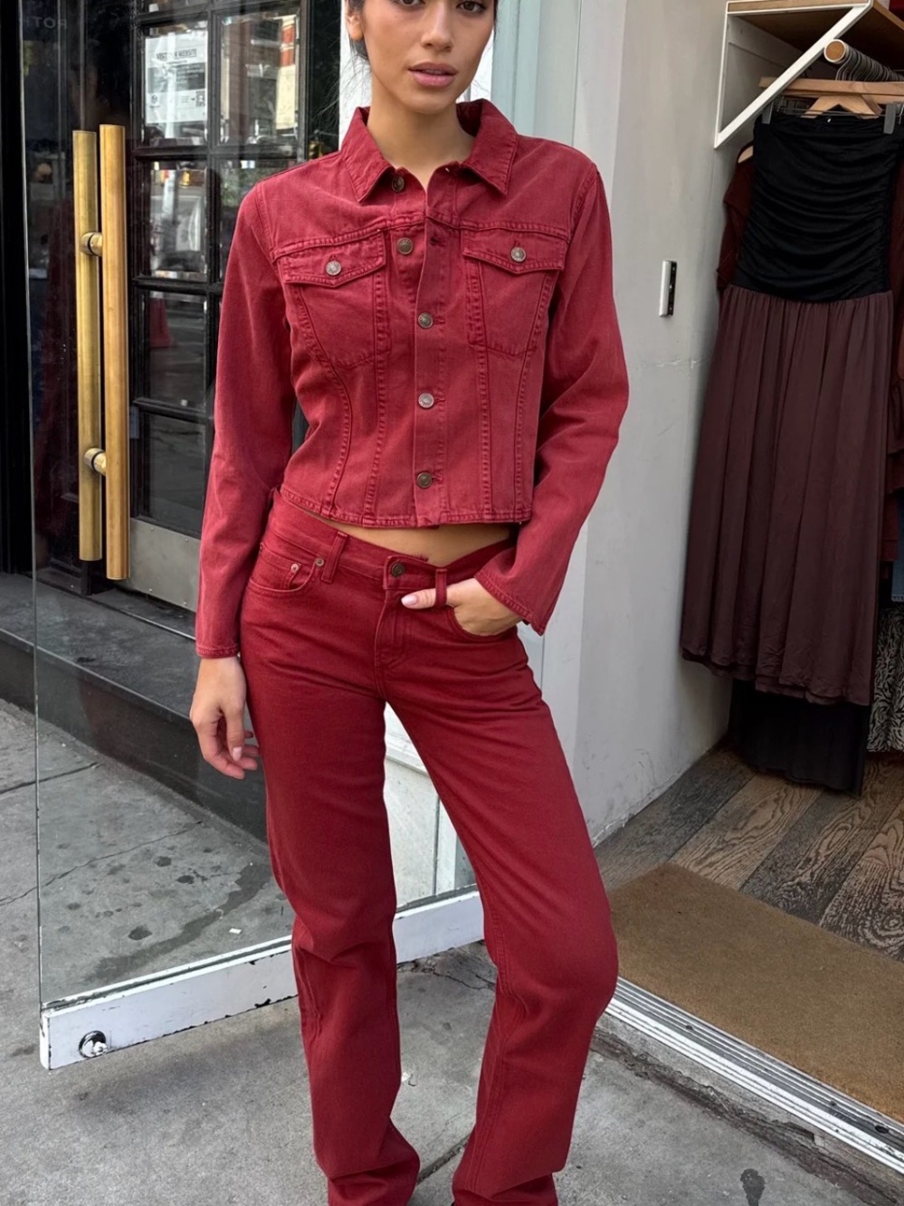 AGOLDE Low Rise Slim in Brick